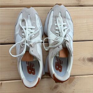 New Balance 327 Cream & White Retro Runner with Tan Accents